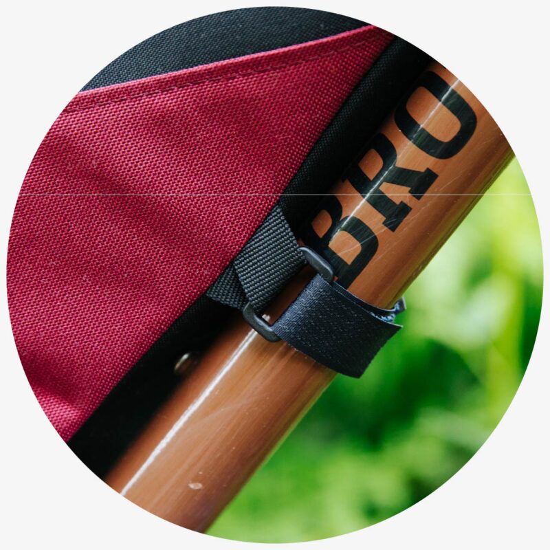 Replaceable omni tape straps on down and seat tubes